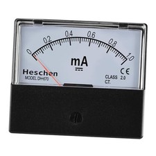 Rectangle Panel Mounted Current Meter Ammeter Tester DH-670 DC 0-1mA Class