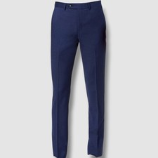 Calvin Klein Men's Blue Skinny-Fit Solid Wool Suit Separate Pants Size 40W 30L