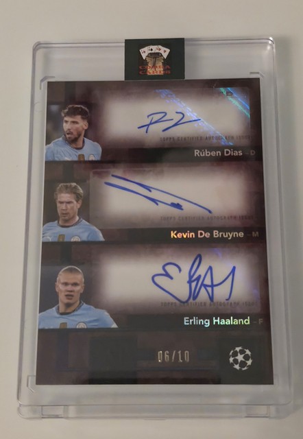 Topps Museum Erling Haaland / Kevin De Bruyne / Ruben Dias Triple Auto 06/10