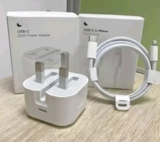 Apple 20W USB‑C PD Fast Charger UK Plug With Cable For iPhone 14 13 12 11 XR XS