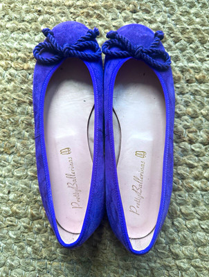 Pretty Ballerinas Damen Ballerina Wildleder Lila Schleife Slip-On EU 39