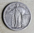 1919 S Standing Liberty Quarter 25c Very Good VG Or Fine F Rev Mark