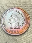 1894 Indian Head Cent Penny, Razor Sharp Gem BU++ High Grade Toned Tough Date