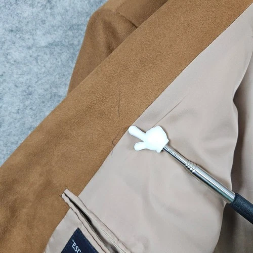 Norm Thompson Men's Tan Faux Suede Blazer Sport Coat Suit Jacket Size 46L FLAWS image 4