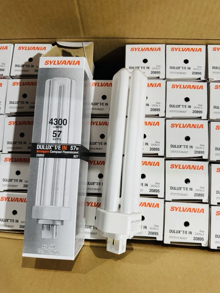 Sylvania Dulux T/E IN 57W CFL GX24q-5 4-Pin Bulbs – Case of 50 – New - Image 2 of 4