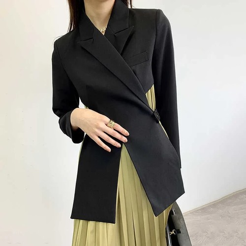 Ladies Black Luxury Designer Edgy Urban Street Unique Blazer Jacket Coat 10 12 - Picture 19 of 21