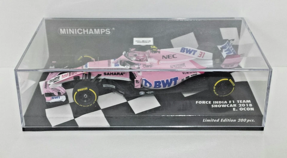MODELLINO AUTO SCALA 1:43 MINICHAMPS F1 FORCE INDIA E. OCON SHOWCAR 2018 DIECAST - Immagine 2 di 4