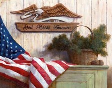 Ceramic Backsplash Tile Mural Bird Of Prey Kitchen/Bathroom - God Bless America