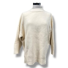 Free People Sweater Slouchy Oversized Beige Balloon Sleeve Cozy Soft Boho Sz XS