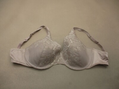 36DD Unbranded Womens Gray Lined Underwire Full Coverage Back Close Demi Bra 9P