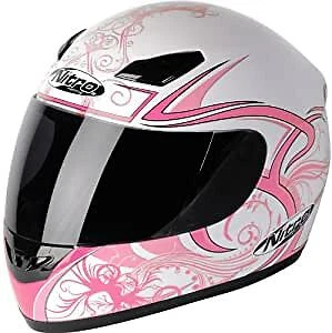 Nitro Dynamo White Pink Full Face Motorcycle Motorbike Crash Helmet