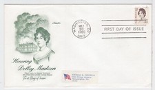 TurtlesTradingPost- Dolley Madison- 1980 - FDC #1822 Artmaster Cachet