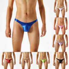Mens Sexy Pouch G-string Thongs Jockstrap Swim Low Rise Bikini Briefs Underwear