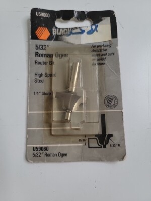 Black Decker Router Bit 5/32'' High Speed Steel 1/4'' Shank Roman Ogee U59060 New