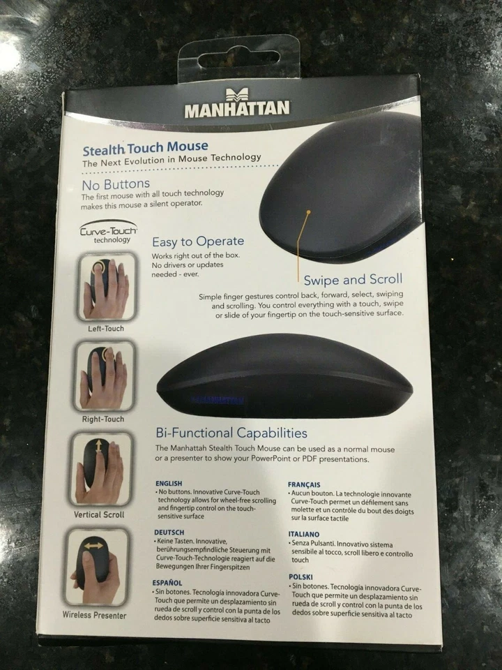 Stealth сенсорный беспроводной лазерная мышь, Манхэттен 178013 - совершенно новый - Изображение 2 из 4