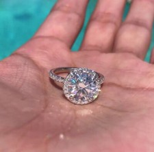 3.60 Ct Round Cut Lab-Created White Diamond Engagement Ring 925 Sterling Silver