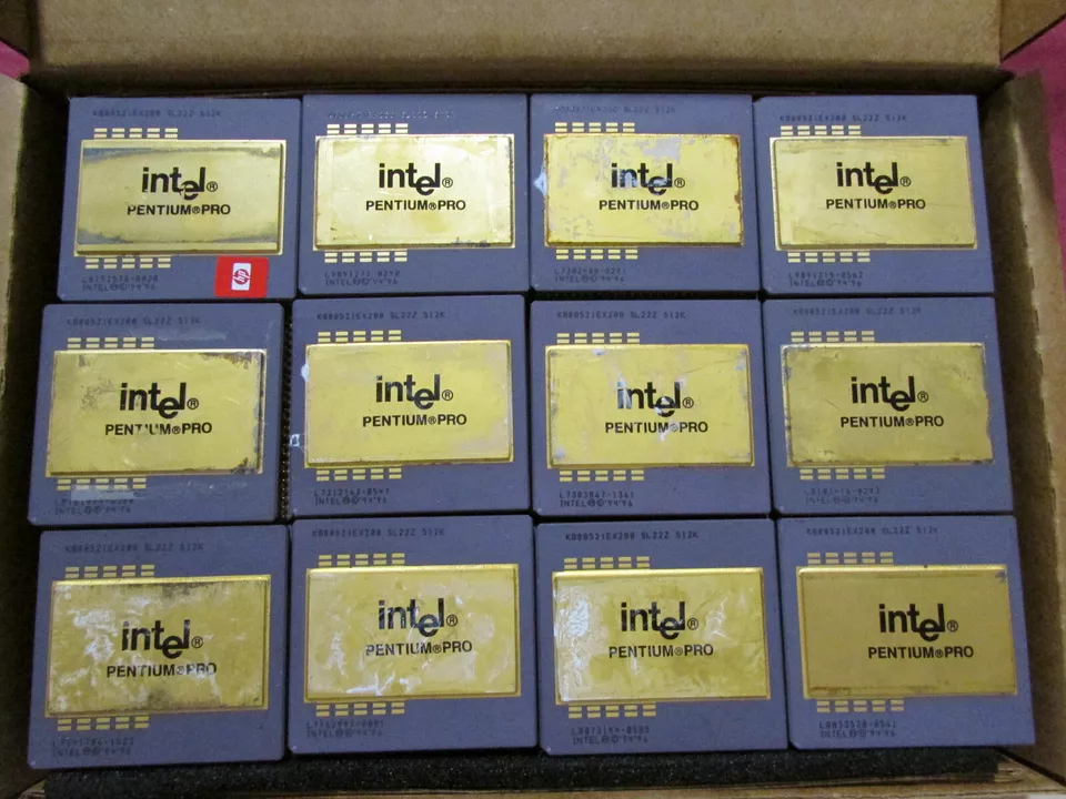 Lote de 6 CPU/Procesador Intel Pentium-Pro KB80521EX200 Pines de Oro Recuperación de Chatarra 1+LB Foto 2 de 4