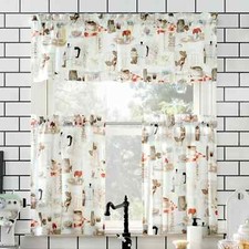 MAINSTAYS COFFEESHOP SEMI-SHEER ROD POCKET CURTAIN VALANCE/ TIERS SET, 54" X 24"