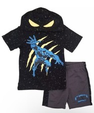 Marvel Black Panther Boys Cosplay Hooded Top  Short Set. Size 6