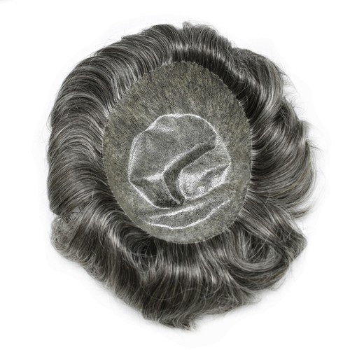 Mens Toupee Human Hair Systems Full Poly Thin Skin Hair Piece Replacement System - Picture 71 of 159