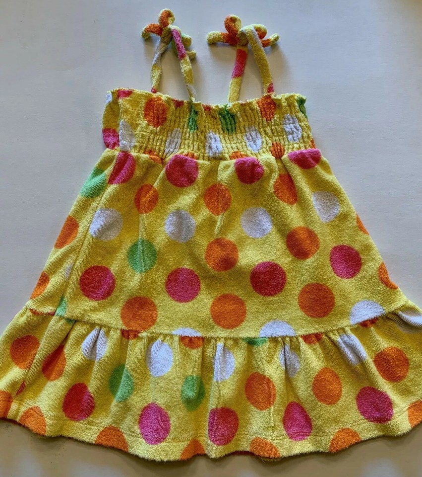 Girls Dress size 24 Months Yellow Terry cloth Beach Pool Cover Up