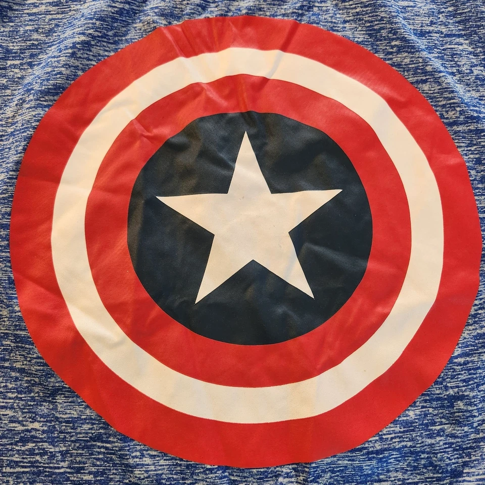 Marvel Tee Captain America Blue Graphic T-Shirt Short Sleeve kids L Polyester - Image 3 of 3