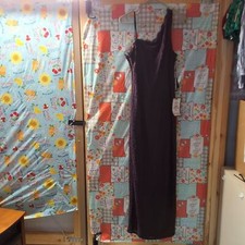 NWT ADRIANNA PAPELL ONE SHOULDER LACE GOWN