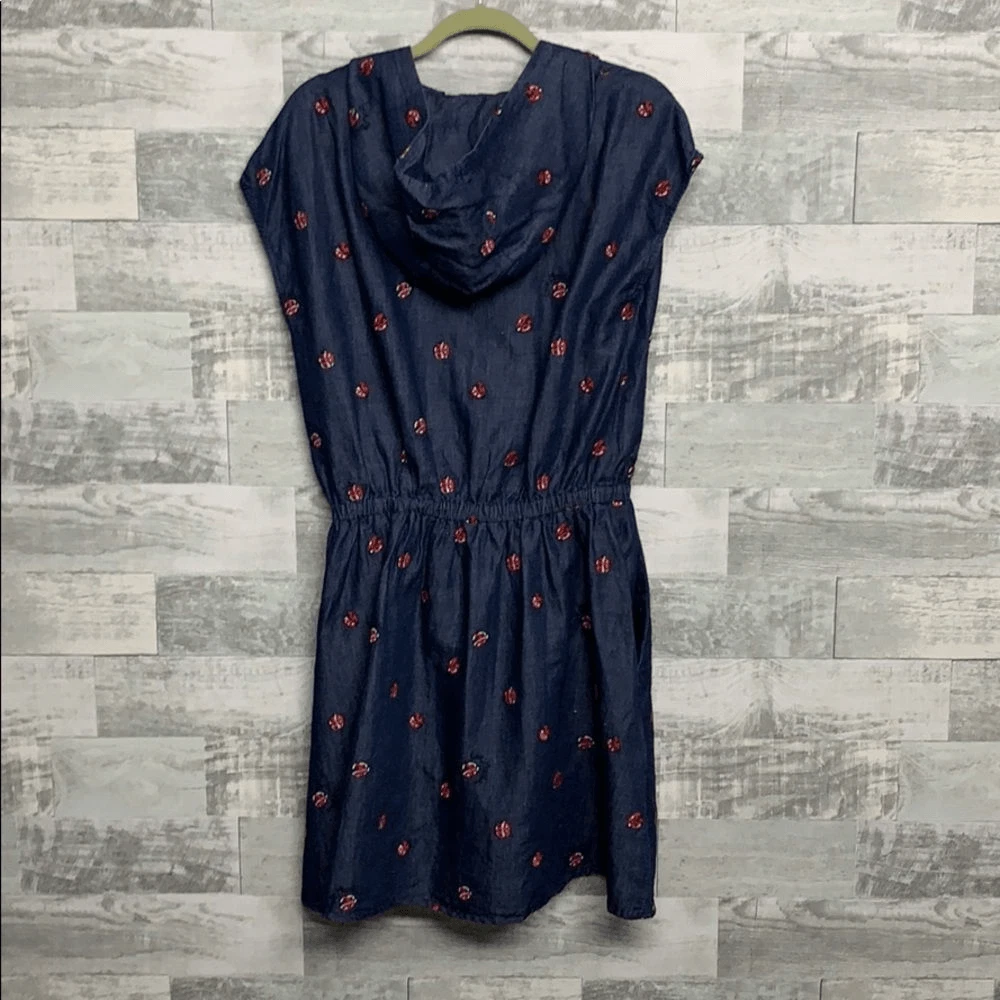 LOVE Abito con cappuccio Moschino coccinella Chambray Nuovo con etichette