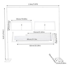 2.4m Wedding Square Arch Party Background Prop Flower Rack Balloon Stand Decor