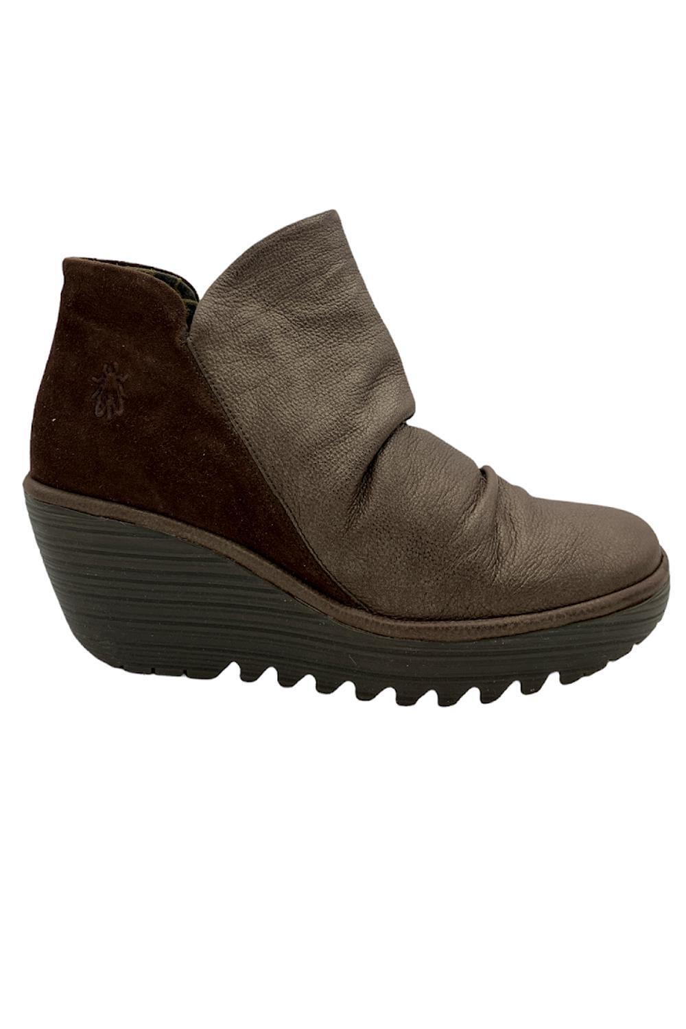 FLY London Leather Ankle Boots Yip Dark 