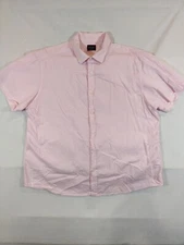 Untuckit Shirt Men's 3XL Button-Up Short Sleeves Casual Beige 100% Cotton