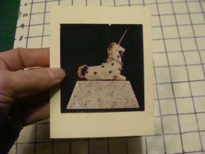 LOUIS FERON sculptor, chaser, gold & silversmith: UNICORN card SIGNED 