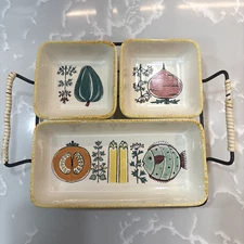  Vtg Waechtersbach Serving Dish/Bowls/Tray Set Western  Germany Vegetables #6400