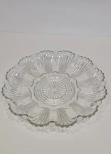 Vintage Anchor Hocking Glass Clear Wave Fan Deviled Egg Tray