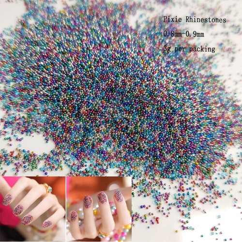 Micro Beads Rhinestones Caviar Glass Crystal Mixed Colors Stones Nail Art Decor - Picture 2 of 12