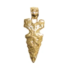 New 14k Yellow Gold Arrowhead Pendant