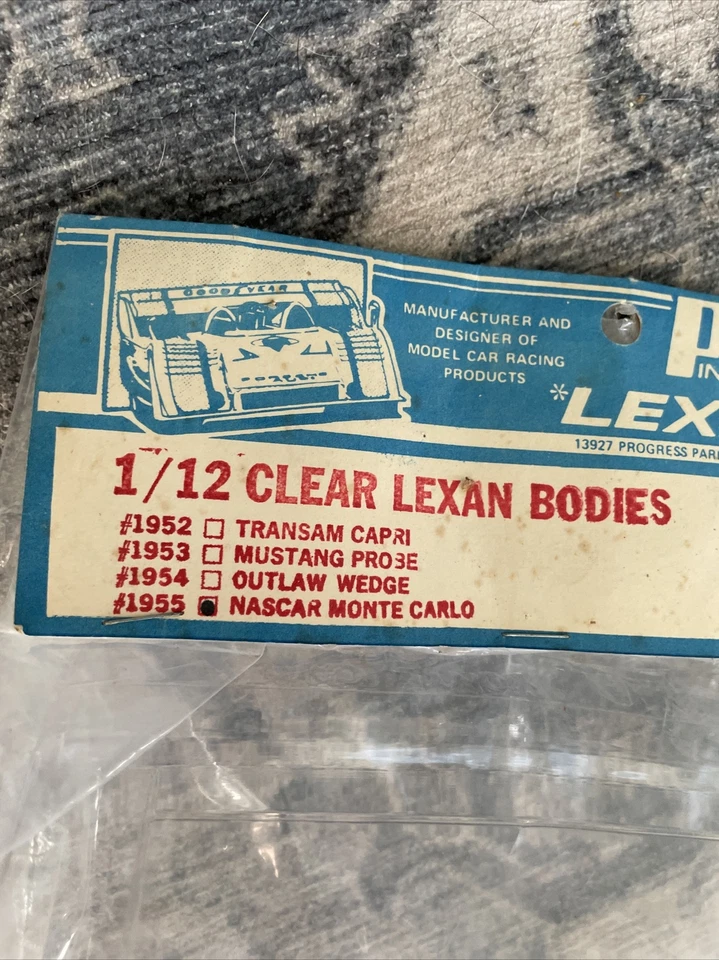 NEW Vintage Parma 1/12 Clear NASCAR montecarlo  Racing Body - Image 2 of 2