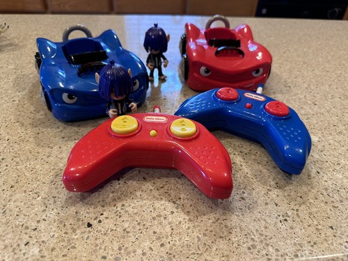 2 Little Tikes RC Bumper Cars ~Works Great W/O Original Drivers Red & Blue Cars - Picture 6 of 23