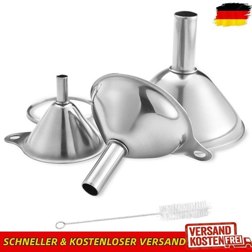 Set di 3 Pezzi di Imbuto in Acciaio Inox, Set di Imbuto da Cucina Multiuso