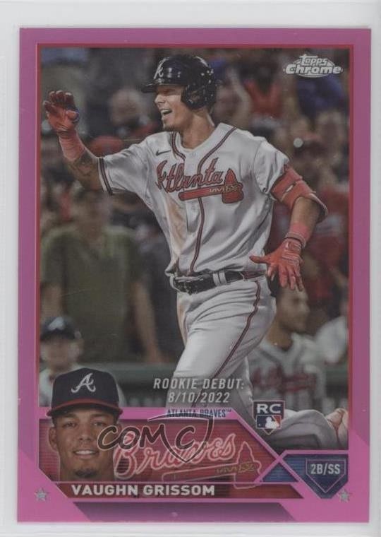 2023 Topps Chrome Update Debut Pink Refractor Vaughn Grissom Rookie RC uk2