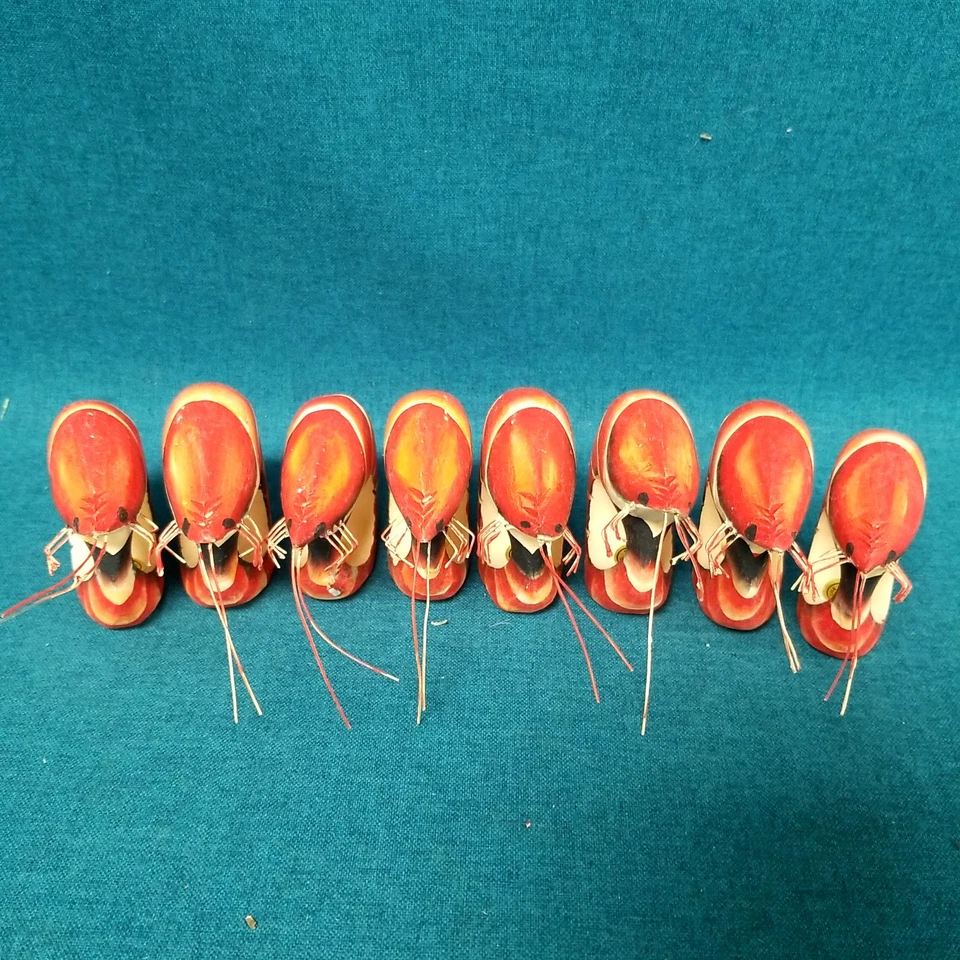 Juego de 8 servilletas de madera de colección para camarones/gambones/cangrejos de río  Foto 2 de 4