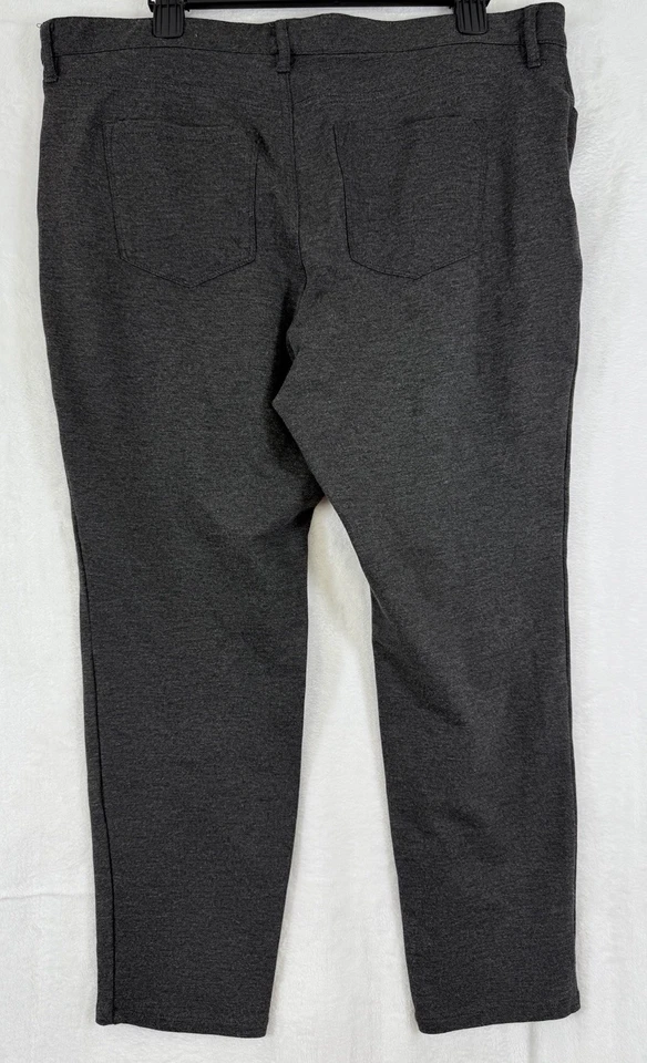 Liz Claiborne Pants 16W Short Womens Charcoal Gray 5 Pocket 16WS Knit Plus Size - Image 3 of 4