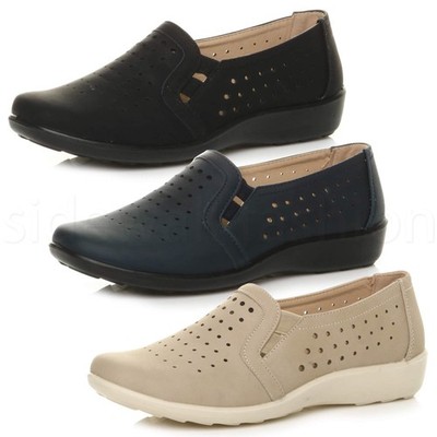 Damenschuhe flach griffig gepolstert Arbeitszwickel Komfortschuhe elegante Halbschuhe Größe