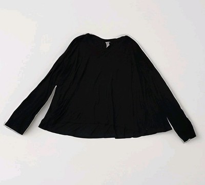 SWEATY BETTY Easy Peazy Bamboo Black Shirt Womens sz XL Long Sleeve Workout R2