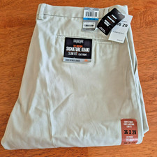 Dockers Signature Khaki Dress Pants Classic Fit Mens 36x29 Flat Front Beige New