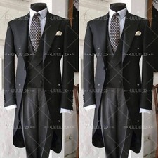Black Men Suits Classic Fit With Tail Wedding Groom Party Prom Tuxedos 3 Pieces