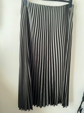 F&F Skirt Size 16 Green Pleated A Line Midi Satin Party Occasion Formal