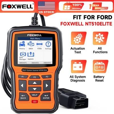 FOXWELL NT510 Elite OBD2 Scanner Bidirectional Diagnostic Tool EPB BMS for Ford