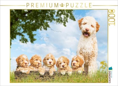 CALVENDO Puzzle 5 Wochen alte Welpen mit ihrer Mutter | 1000 Teile Lege-Größe 64