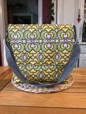 Messenger bag, cross body -new-HANDMADE -Amy Butler Water Resistant Fabric SALE